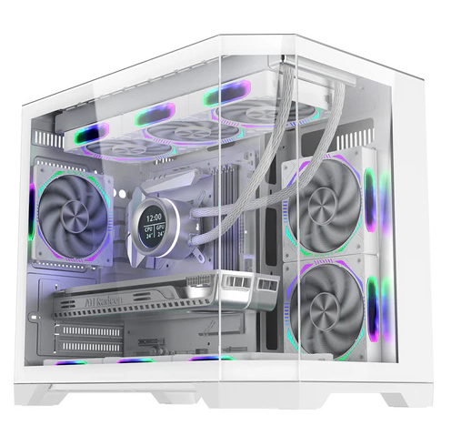 Coolman Spectra 3 Sided HD Glass Panels Micro ATX White Casing