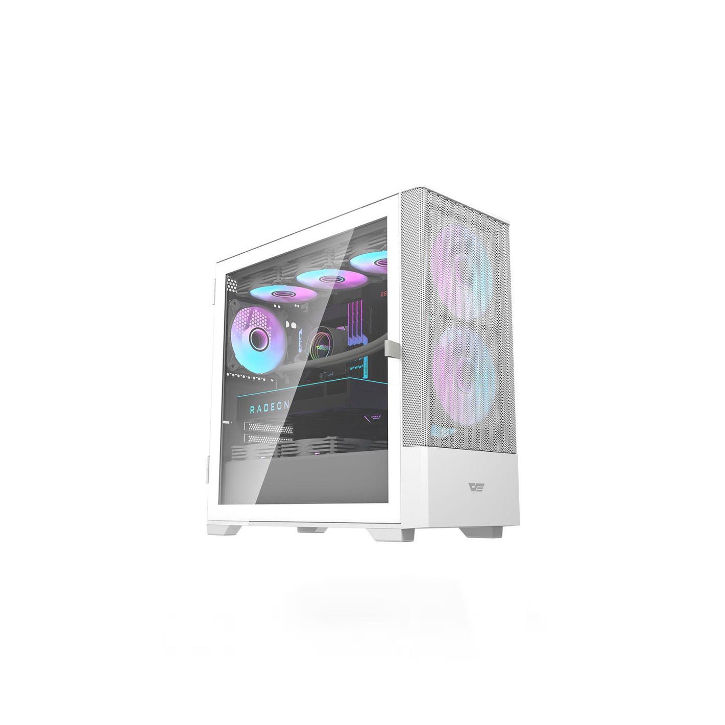 darkFlash DK415M White with 2pcs 14CM ARGB Fans Micro ATX Casing