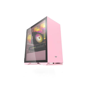 darkFlash DLM22 Hinge-Connected Side Panel Pink Micro ATX Casing