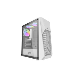 darkFlash DK150 White with 3pcs 12CM Rainbow Fan ATX Casing